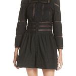 Maje  inola high neck cotton black romper with eyelet lace detail Photo 0