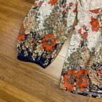 Suzanne Betro  Floral Blouse Women Size 2X Tie Neck 3/4 Sleeve Top Boho Chic Lace Photo 2