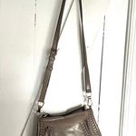 Rebecca Minkoff Grey Vanity Large Leather Saddle Bag Crossbody Purse Photo 3