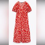 ZARA Red and White Floral Midi Dress sz M Photo 1