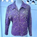 UBU Peck Your Personality Reversible Metallic Purple Zip Up Jacket Photo 2