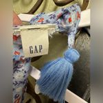 Gap  blue floral tassel scarf Photo 1