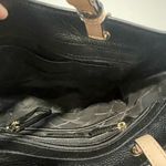 Michael Kors Black Pebbled Leather Shoulder Bag Nude Strap Handle Purse Photo 5
