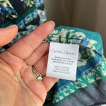 Cara Cara Jazzy Blue Green Print Puff Sleeve Smocked Cotton Midi Dress Sz S Photo 11