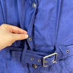 Vintage Nils Skiwear Jacket Faux Fur Collar Belted Padded Winter Coat Sz 10 flaw Blue Photo 5