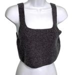 Everlane Wool Blend Yak Ribbed Full Coverage Crop Tank Top Gray L Photo 0