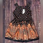 Ultra Pink  Black and Orange Patterned Dress Photo 0