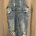 Source Unknown  Distressed Denim Overalls Photo 0