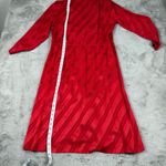 vintage 80 HR Paris Milan New York Silk Dress Red Striped Vintage Belted Size 10 Photo 2