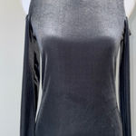 Aeropostale Aéropostale Gray Velvet Mock Neck Cold Shoulder Long Sleeve Top Women’s M Photo 0