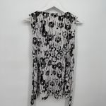 Speechless Y2k White & Black Floral Faux Leather Belt Blouse Top Size Medium Photo 4