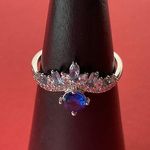 Bomb Party RBP7444 “Classically Yours” Spinel on Rhodium Size 9 Ring NWT Blue Photo 0