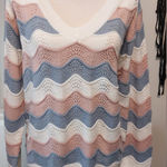 SheIn Muted Pastel Chevron Knit Sweater Photo 0