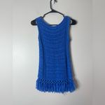 Lilly Pulitzer Luca Fringe Sleeveless Knit Sweater Vest Tank Top Lapis Blue - XS Photo 3