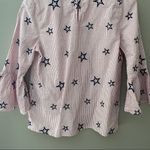 Emma & Olivia Bell Sleeve Star Embroidered Blouse Sz Medium Blue Photo 7
