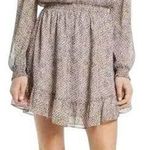 WAYF Dede x Emily Leopard Print Pleated Long Sleeve Mini Dress Size XS Photo 0