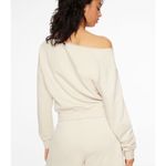 Dynamite  rainy day beige off the shoulder sweatshirt Photo 7