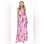 Lilly Pulitzer  Maxi Dress Deanna SILK Va Voom Purp Wanderlast Pink LUREX Photo 4