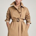 Reiss NWT Sophie Cotton blend Longline belted Women’s Trench Coat in Camel 8 Photo 5