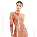 Mac Duggal Sequined One Sleeve Column Gown- Copper Photo 3
