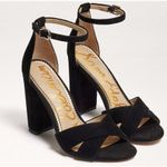 Sam Edelman  Yancy Black Suede Block Heels Ankle Strap 9 Photo 0