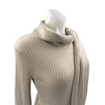 Free People NEW  Beige Long Sleeve Ribbed Knit Shawl Mini Sweater Dress Size XS Photo 2