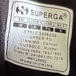 Superga Faux Black Leather Fantasia Women's Lace Up Low Sneaker Size 7.5 Photo 4