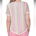 Alfred Dunner  size XL vertical striped crewneck top detachable necklace women's Photo 2