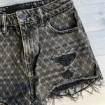 Alexander Wang  X Denim Faded Black Net Print Bite High Waist Cut Off Shorts 25 Photo 4