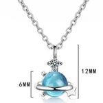 Mini Diamond Waterdrop Necklace Blue Photo 1