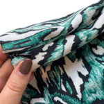 ZARA  Collection‎ Size S Cutout Halter Strappy Mini Dress Green Black Tropical Photo 3