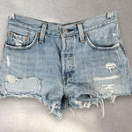 Levi's Levi’s 501 Original Fit High Rise Jean Shorts Women’s W25 Light Wash Distressed Photo 0