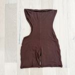 Naked Wardrobe NWOT  Strapless Cutout Romper‎ Brown Size Medium Photo 3