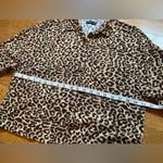 Cotton On Animal Leopard Print 3/4 Sleeve Button Front Cropped Blouse Tan Medium Photo 8