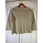 Talbots  Sweater Womens Petites Small Neutral Hand Knit Cardigan Button‎ Preppy Photo 2