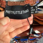 Pretty Little Thing NWT Chocolate Brown & Blue Marble Print Satin Corset Midi Dress Size 2 Photo 7