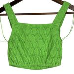 ZARA Rare Sleeveless Sweater Pearl Knit Stretch Cropped Tank Top S Green #3751 Photo 12