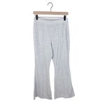 Aerie  Groove On Rib Velour Flare Pant Women's Size Small Light Grey High Waist Photo 1