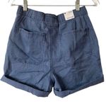 Gloria Vanderbilt NEW High Waisted Utility Shorts Small Blue Elastic Waist Photo 1