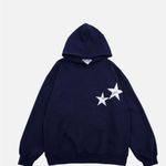 Aelfric Eden Y2K Style Oversized Navy Star Hoodie Photo 1