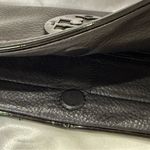 Tory Burch  Pebble Leather Clutch Wallet Fold Over Black Logo Elegant Cocktail Photo 8