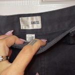 Amuse Society  black destroyed denim mini skirt with raw hem Photo 3