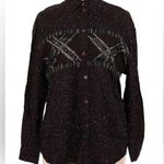 I.B. Diffusion Vintage  Speckled Brown & Black Button Down Shirt Western Beaded 8 Photo 0