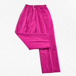 Vintage 80s Hot Pink Tracksuit Set Half Zip Jacket Straight Leg Pants Size Large Photo 9