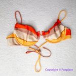 New! Zulu & Zephyr Free People Sun Stripe Balconette Tie Bikini Top, size 12 Red Photo 1