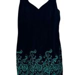 Vintage Zum Zum Velvet Mini Dress Size 9 Green Glitter Baroque Detail Size M Photo 1