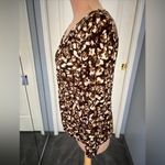 Rafaella  Leopard Print Twist Front V Neck‎ Stretch Blouse Top Photo 4