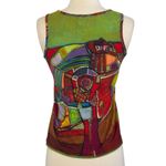 AVENTURES DES TOILES Francis Berthault French Bold Abstract Art Tank Top Size 38 Photo 5