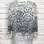 Cyrus  Gray Leopard Print Cardigan Sweater Size Large Photo 7