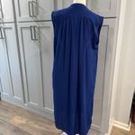 J.Crew Women's Sleeveless Tunic Shirt Dress Cover Up Royal Blue Tassels Small Photo 2